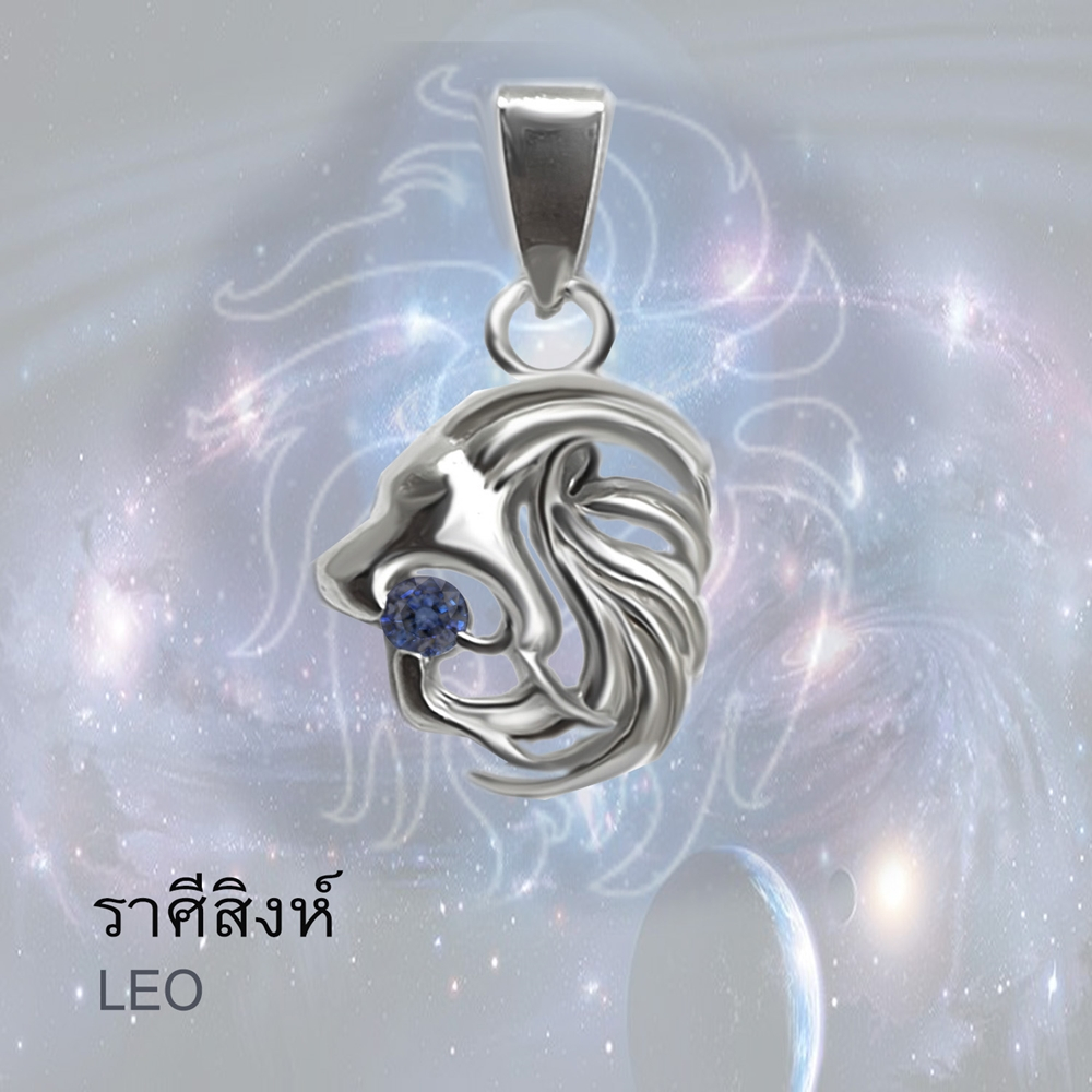 Finejewelthai-จี้ราศีสิงห์-จี้ไพลินแท้-เงินแท้925-LEOPendant-P1169bl00