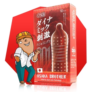 OSAKA BROTHER Wave ถุงยางอนามัย ผิวเรียบแบบลอนคลื่น บาง 001 ขนาด 52 mm. (1 กล่อง) มี 10 ชิ้น