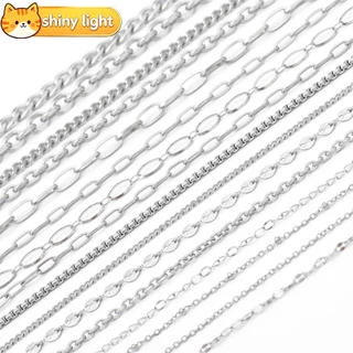 โซ่สแตนเลสสไตล์คิวบา 1 เมตรต่อถุง อุปกรณ์ DIY ทำสร้อยคอ สร้อยข้อมือ เครื่องประดับแนวพังก์