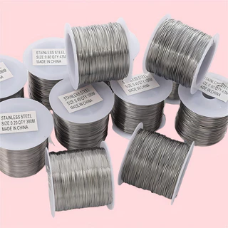 ลวดสตีลอ่อนขนาด 0.2-0.6mm สำหรับร้อยลูกปัดทำสร้อยคอ สร้อยข้อมือ DIY