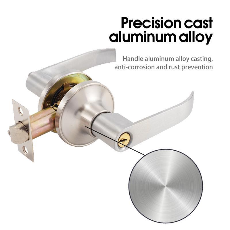 ลูกบิดก้านโยกประตู สแตนเลสแท้ ไส้ทองเหลือง รุ่น 651 SS พร้อมล็อค กุญแจ 3 ดอก ติดตั้งง่าย