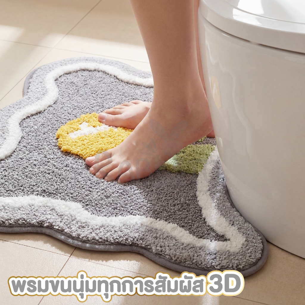 【RABITO สินค้าดี】พรมเช็ดเท้า ลายดอกทิวลิป กันลื่น รูปที่ 5