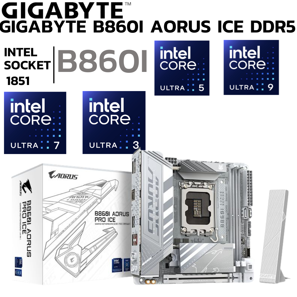 MAINBOARD (เมนบอร์ด) GIGABYTE B860I AORUS PRO ICE DDR5