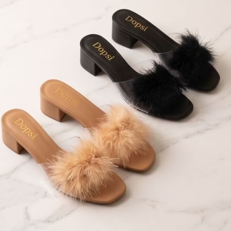 รองเท้าแฟชั่น แบบสวม ขนมิ้ง ขนเฟอร์ ไซส์ใหญ่ Bigsize 41 – 43  สีสวย ใส่ออกงาน ปาร์ตี้ งานแต่ง คะสาว ๆ ราคา ถูกที่สุด ดีลบีเคเค แกลเลอรีภาพที่ 4