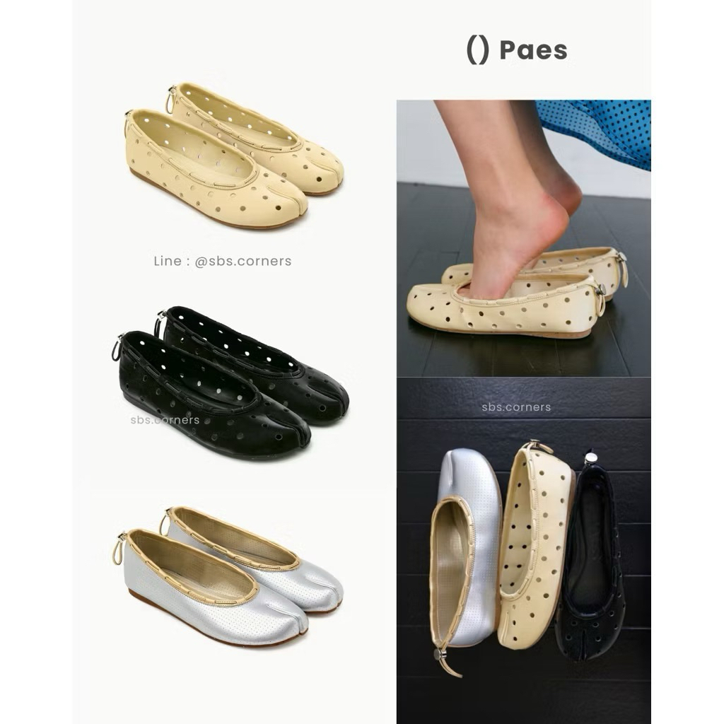[พรี*โค้ดลด25%] () Paes Mesh String Flat Shoes รองเท้า Tabi เกาหลี สินค้าของแท้100% ✨