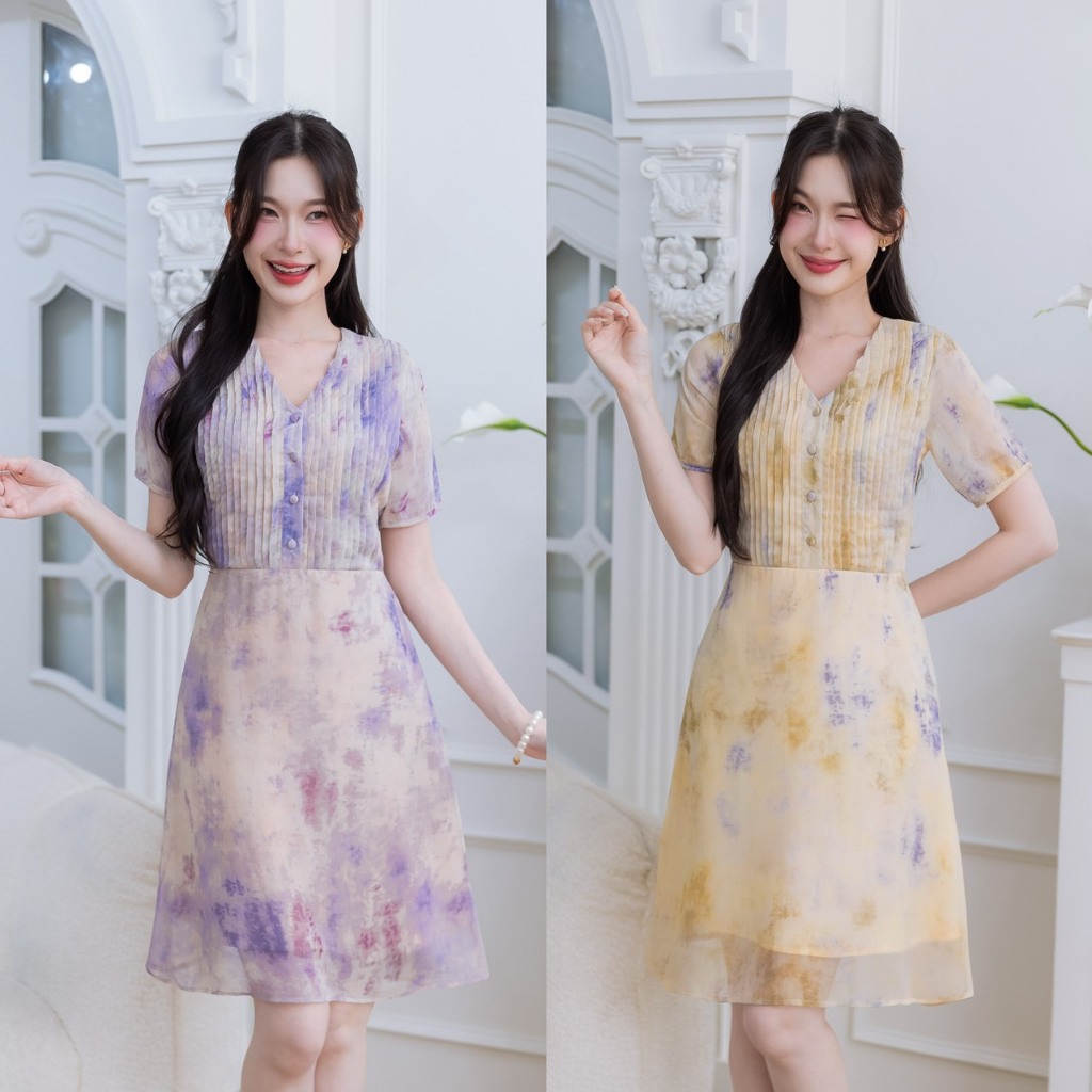 515-01-02เกล็ดตั้งวินเทจโทนม่วงและโทนเหลือง