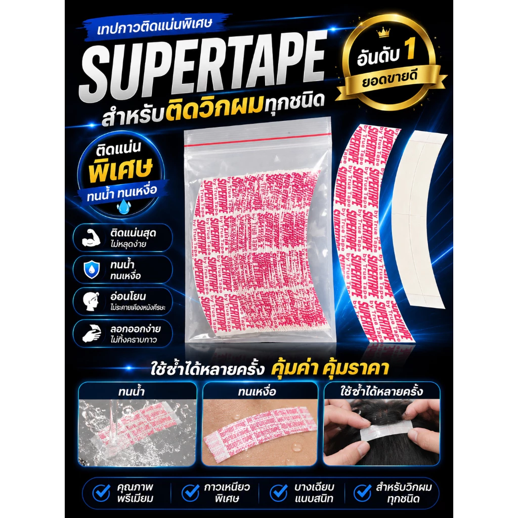 TNS Supertape ซุปเปอร์เทปกาว ใช้ติดวิกผมทั้งชายและหญิง