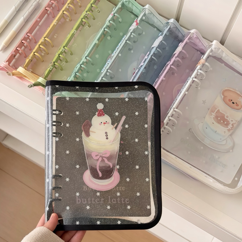 พร้อมส่ง🇹🇭แฟ้มซิปลายขนมหวาน🧁(เฉพาะแฟ้ม) ขนาดA5 6ห่วง แฟ้มการ์ด Photo Album (AD) #A10