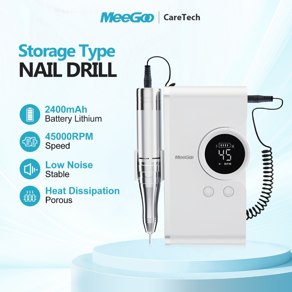 MeeGoo เครื่องทำเล็บครบฟังก์ชัน ลอกขัดแต่งเล็บ Portable Nail Machine เครื่องเจียรเล็บในบ้าน