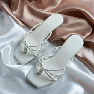 YOURSHOES Z20 (เท้าอวบ +1ไซส์*) / รองเท้าส้นสูง 1นิ้ว รองเท้าผู้หญิง รองเท้าสวมหนังนิ่ม