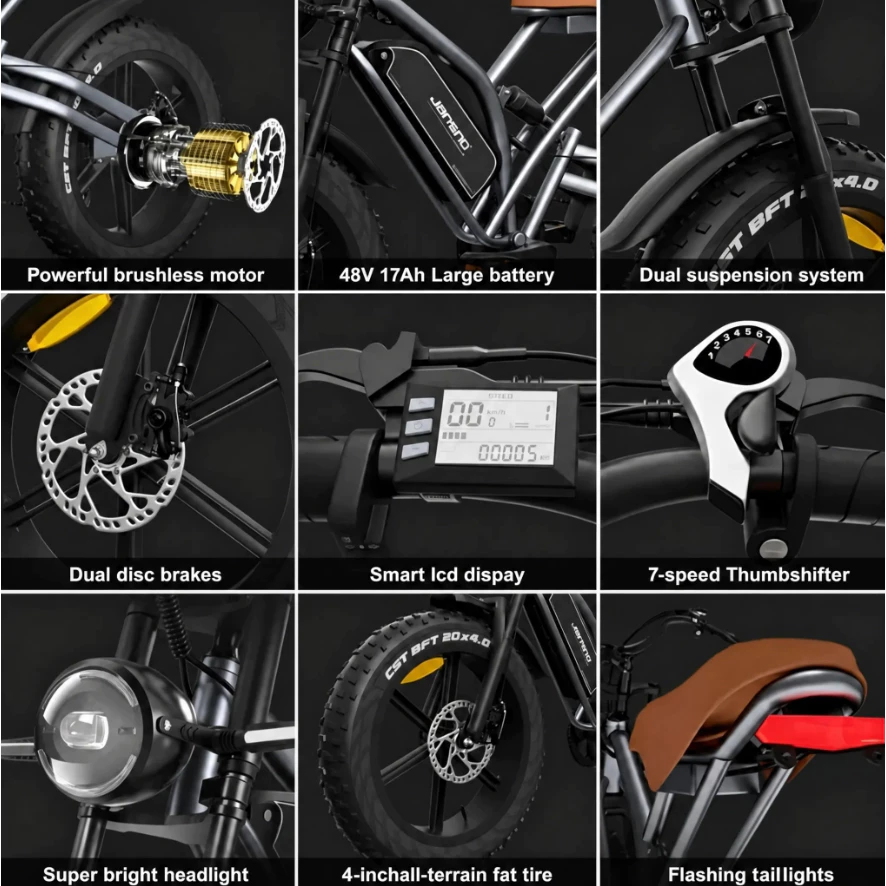 รถจักรยานไฟฟ้า JANSNOX50 2000W 50km/h ล้อ 20 นิ้ว 7 สปีด thumbnail 10