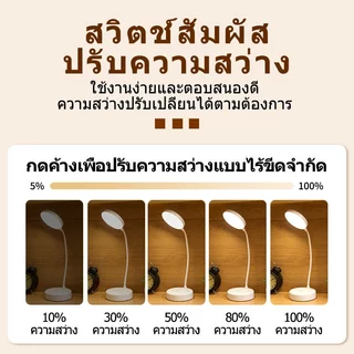 โคมไฟตั้งโต๊ะ โคมไฟอ่านหนังสือ LED ไฟมินิมอล มีแบตเตอรี่ในตัว ปรับแสงได้3สี รี่แสงได้