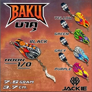 เหยื่อBAKUค่ายJACKIE ขนาด3.7cm น้ำหนัก 7.5 กรัม แอคชั่น ใต้น้ำได้ ผิวน้ำดีใบหลิวตีน้ำลั่นๆ