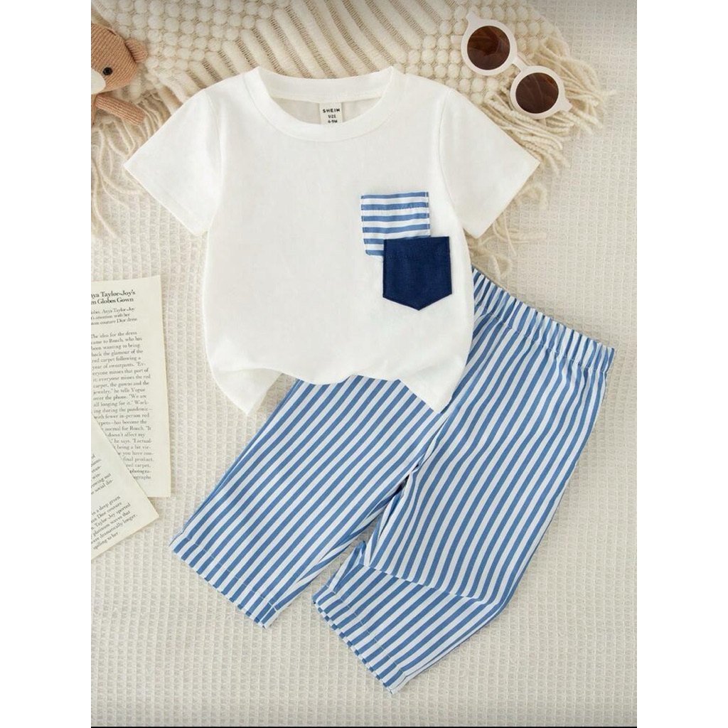 ส่งต่อ Shein - Baby Boy Spring Casual Vacation ไซส์ 2-3Y ชุดเซ็ตเด็กผู้ชาย