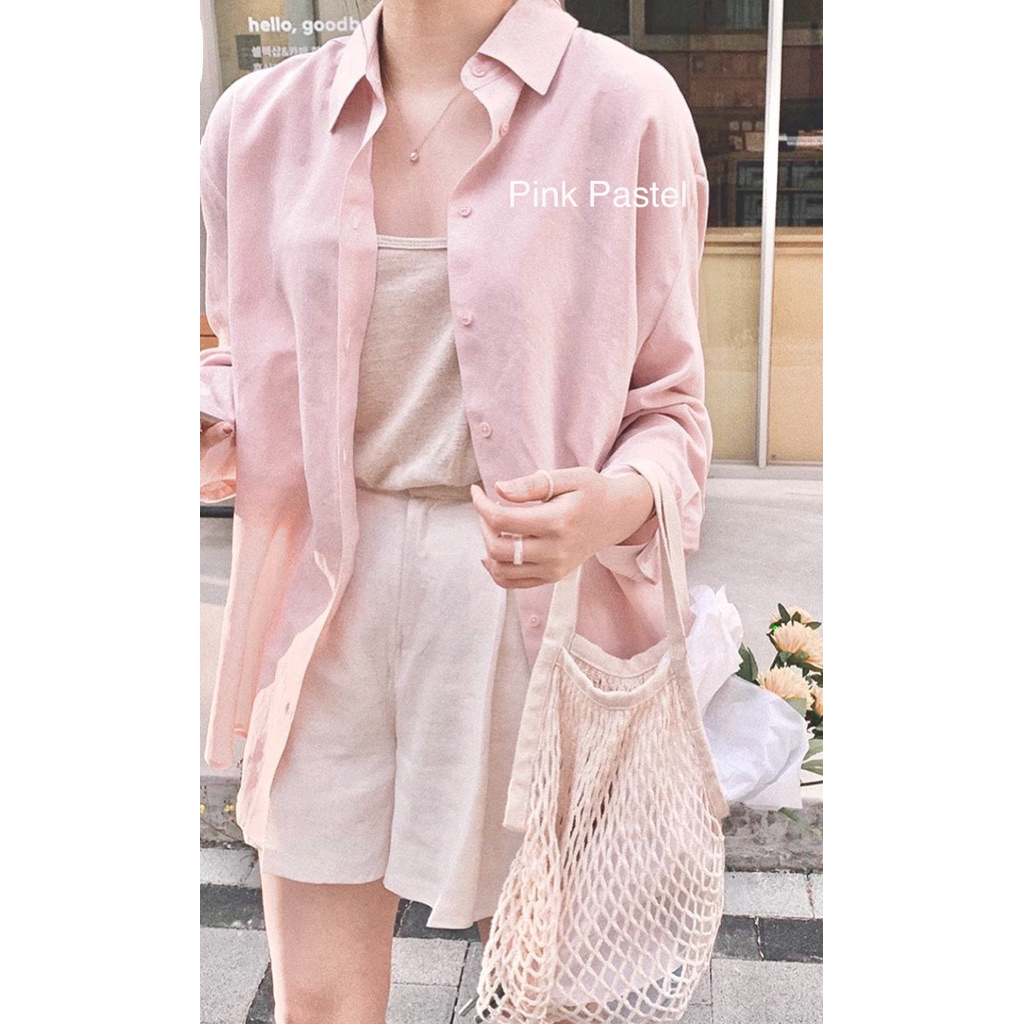 เสื้อลินินแท้100% S อก36“ - 44” 🧚🏻