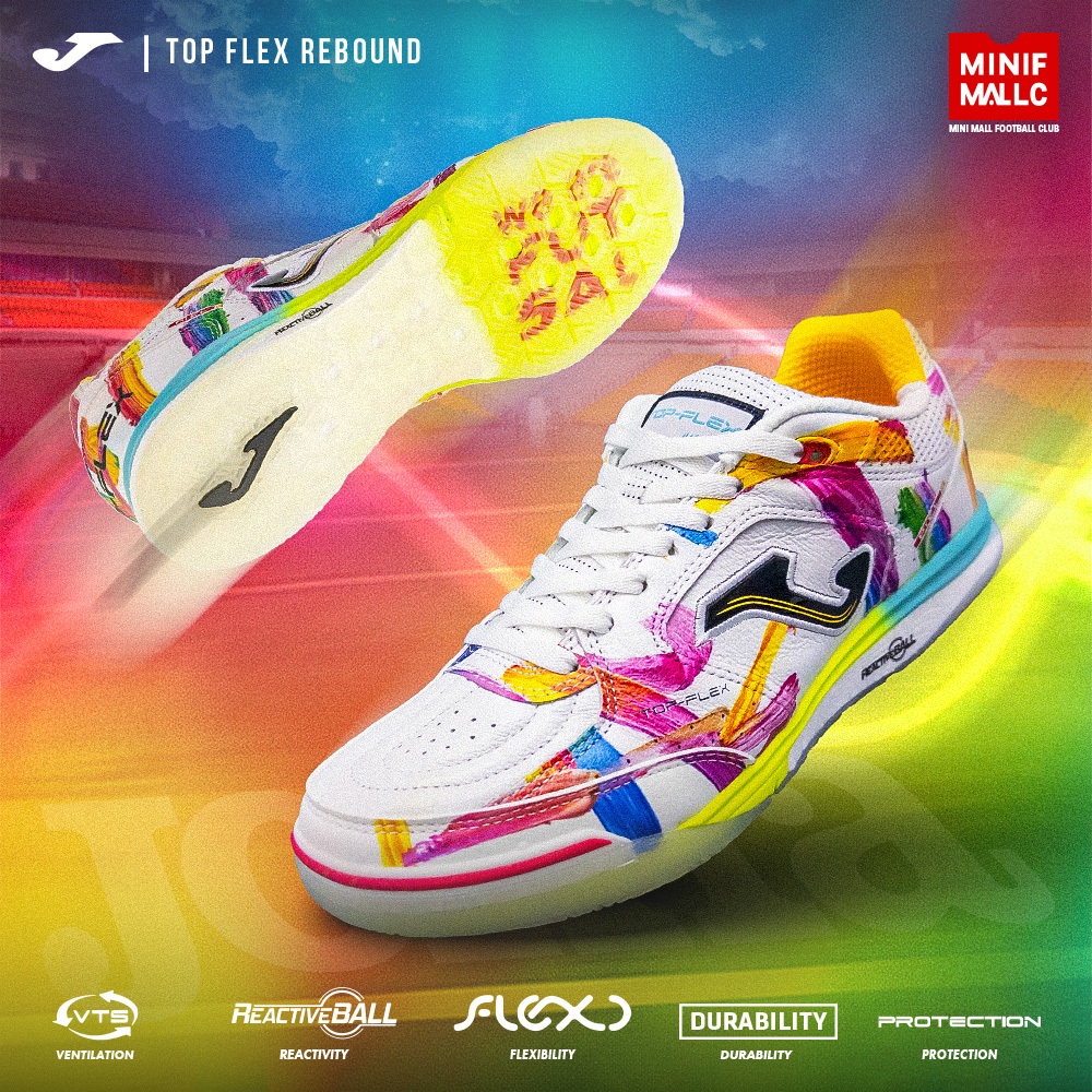 รองเท้าฟุตซอล Joma รุ่น Top Flex Rebound 26 Graffiti Collection รองเท้าฟุตบอล ระบายอากาศได้ดี พื้นรองเท้ามีความทนทานสูง