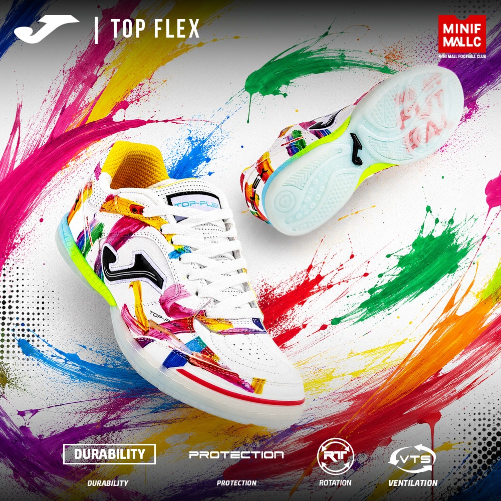 รองเท้าฟุตซอล Joma รุ่น Top Flex 26 Graffiti Collection รองเท้าฟุตบอล ผลิตจากหนัง ยืดหยุ่น ทนทาน สวมใส่สบาย