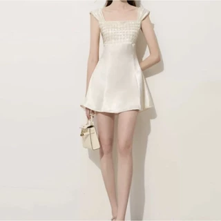 Sora Dress (ฟ้า,ครีม) - งานป้ายเวียดนาม พร้อมส่งจากกรุงเทพ