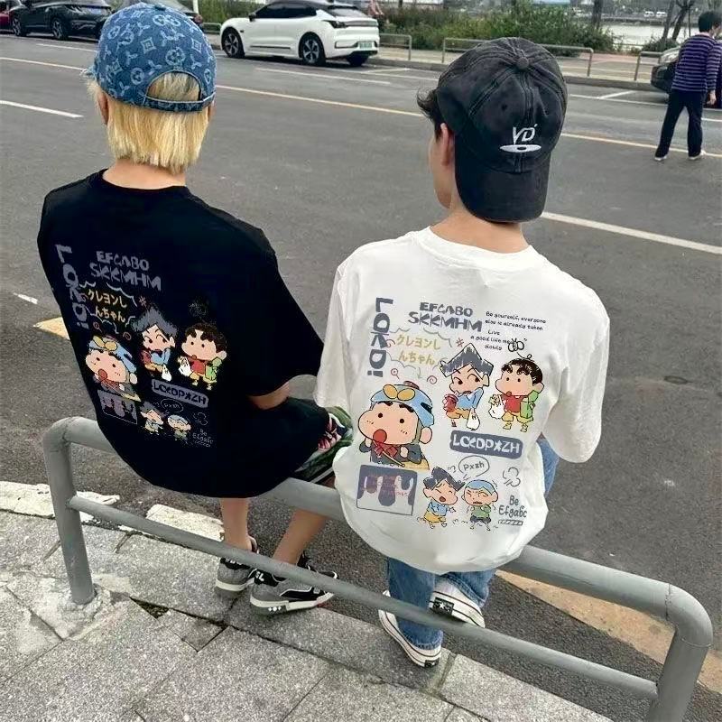BKK Vibe เสื้อยืดแขนสั้นลายการ์ตูนญี่ปุ่น Xiaoxin ไซส์ใหญ่พิเศษ สำหรับผู้ชายและผู้หญิงในฤดูร้อน เสื้อแขนสั้นคู่รัก ราคา ถูกที่สุด ดีลบีเคเค แกลเลอรีภาพที่ 5