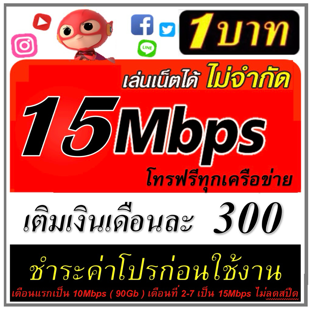 ( ซิม1 บาท) ซิมเน็ต ไม่อั้น ไม่ลดสปีดความเร็วเลือกได้ สมัครโปรเอง (1 คำสั้งซื้อ ต่อ 1 ซิม)