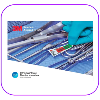 (exp 03-2029) 3M Attest Steam Chemical Integrators 1243A (1 ห่อ=500แผ่น) แผ่นตรวจสอบการปราศจากเชื้อ