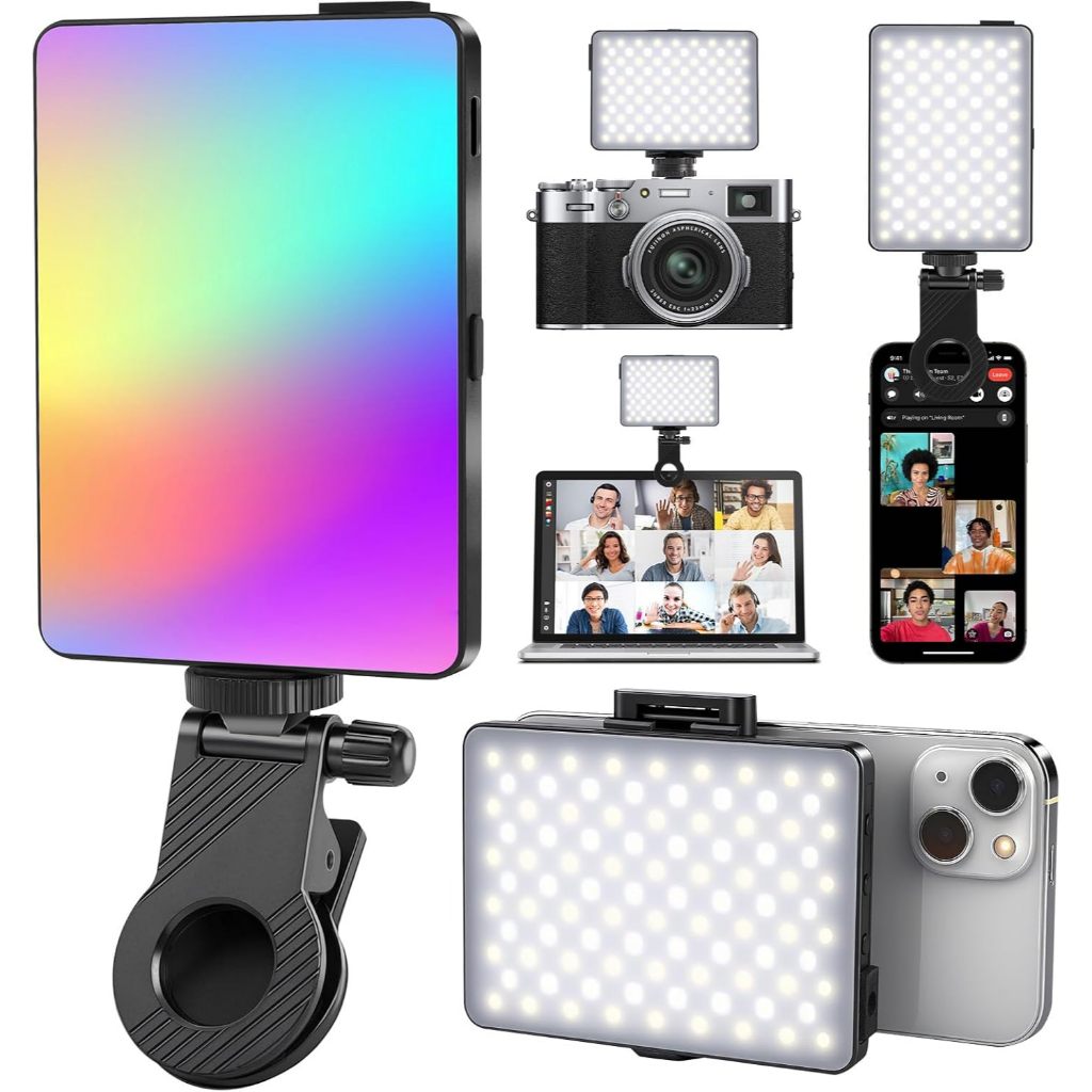 RGB Video Light ไฟเปลี่ยนสีได้ RGB และโหมดกระพริบ ไฟถ่ายภาพBack Phone Clip คลิปเติมแสงวิดีโอ โทรศัพท์CameraPhotography