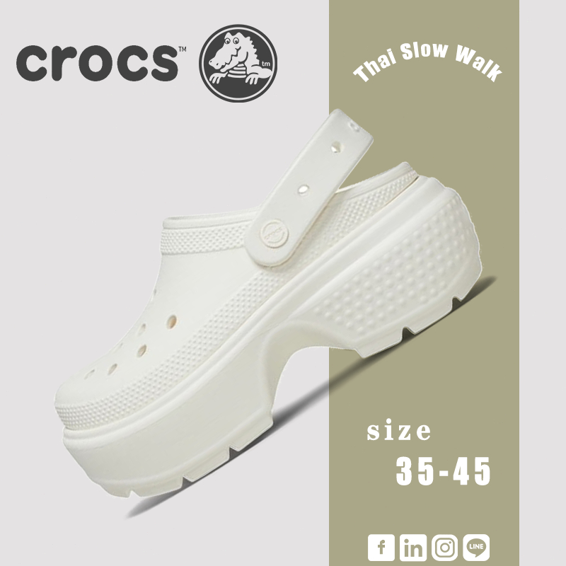 ⭐ CROCS STOMP CLOG Unisex รองเท้าลำลองส้นสูง6.9ซม. รุ่นใหม่เก๋ไก๋ ใส่สบายทั้งวัน เดินนานไม่เมื่อย 🔥