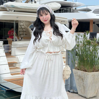 Coralie Set ชุดเชตโคราลี เสื้อแขนยาว+กระโปรงยาว มีซับใน✨🌊 ใส่ไปเที่ยวเขา ทะเล ได้หมดทุกสถานที่ | Geebeety