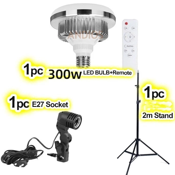 85W 300W LED Photography Light Bulb E27 Socket 3200K-5500K Studio Lighting thumbnail 9