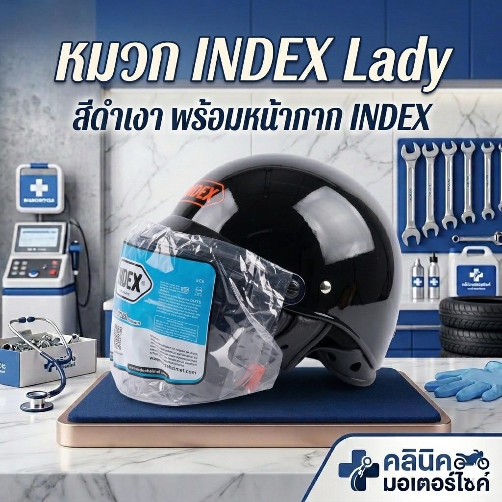 หมวกกันน็อค INDEX LADY พร้อมหน้ากาก INDEX