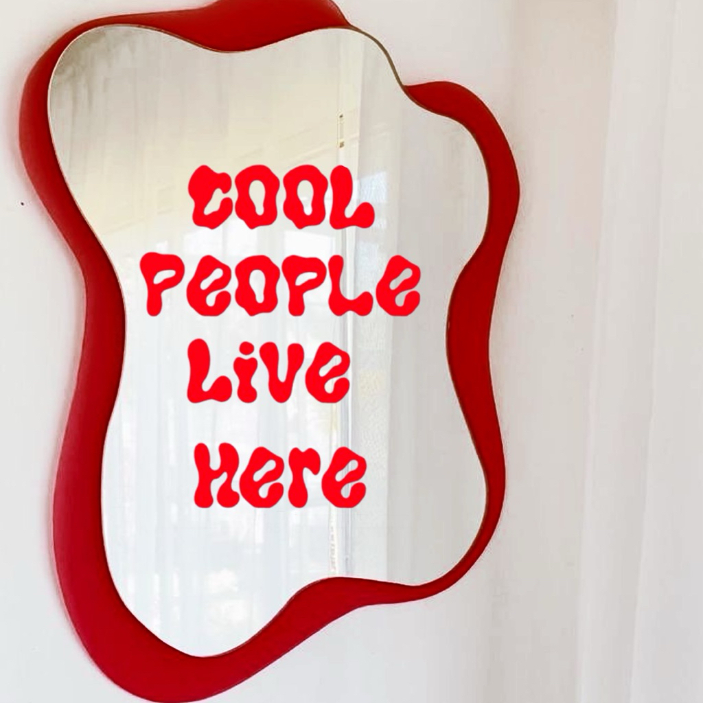 COOL PEOPLE LIVE HERE ❤️‍🔥 สติ๊กเกอร์ตกแต่งร้าน  ติดผนัง ติดกระจก ร้านกาแฟ คาเฟ่