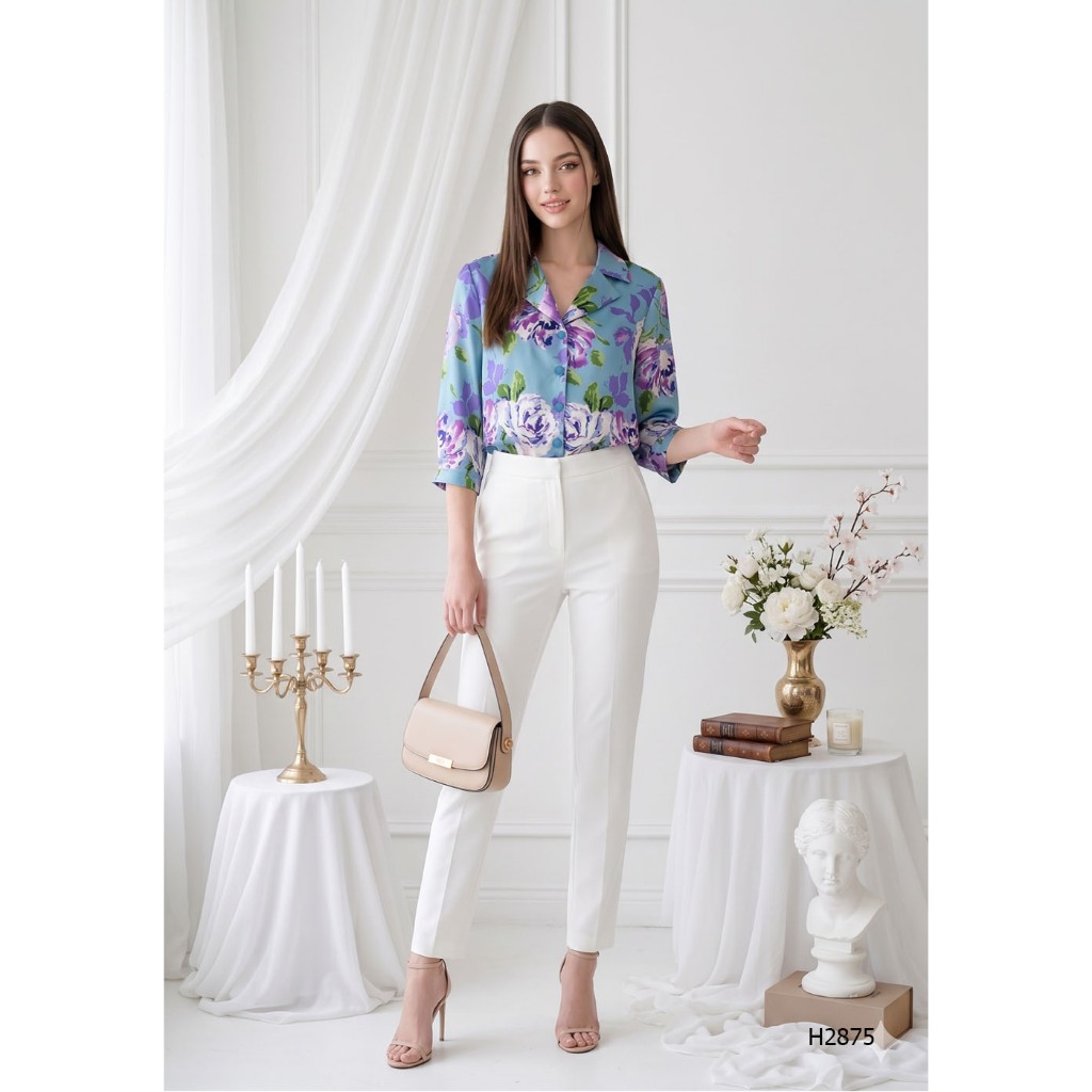 MIKIKO Shirt MI-H3009 วินเทจ แขนยาว IGPU26-3 PCE3690