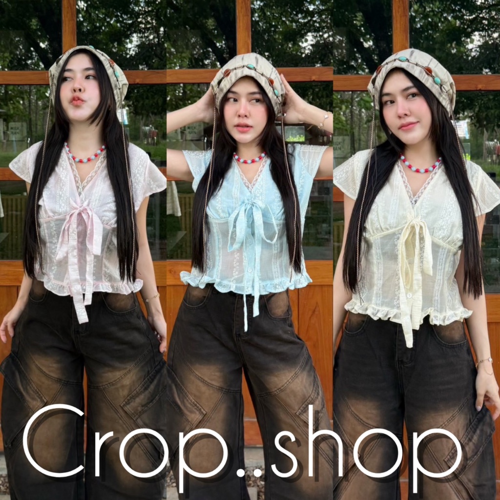 crop..shop เสื้องานสวย น่ารักในตัว เเต่งขอบเก๋สุดๆ สวยหรู สีสดใสลมุนมาก ใส่ง่ายสบายๆจ้า