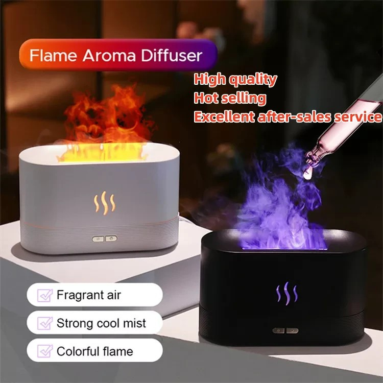 Colorful Flame Humidifier Essential Oil Aroma Diffuser air humidifier led Portable USB Mini Ultrasonic Humidificador