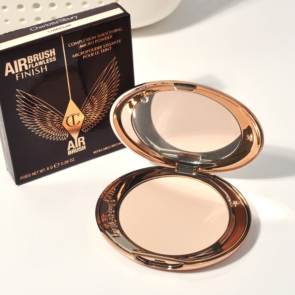 ส่งของภายใน 12 ชั่วโมง ของแท้ Charlotte Tilbury airbrush flawless finish powder สี Fair, Medium แป้งอัดแข็งในตำนาน
