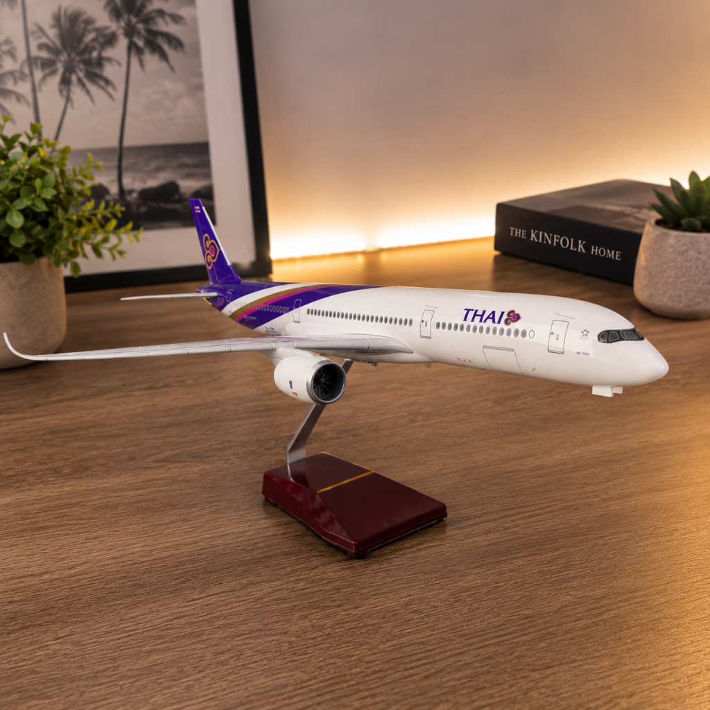 ✈️Airbus A350 Thai Airways โมเดลเครื่องบินใหญ่ สเกล 1:160 วัสดุเหล็ก มีไฟห้องโดยสาร