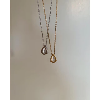 สร้อยสเตนเลสสตีล nickle free, water proof กันน้ำ HER OBJECTIVE_HER AMORE CLASSIC DROP PENDANT NECKLACE