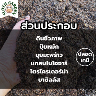 [ส่งเร็ว]🌿 ดินปลูกผักปลอดเคมี ดินผสมพร้อมปลูก สูตรหมอดินอาสา ผสมไตรโคเดอร์มา+ไบโอชาร์ ป้องกันรากเน่า บำรุงต้นโตไว