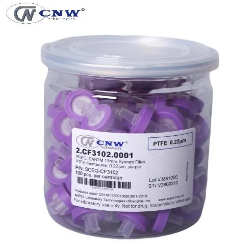 PTFE (hydrophobic) Syringe filter  13 mm. 0.22 um (100/pk)