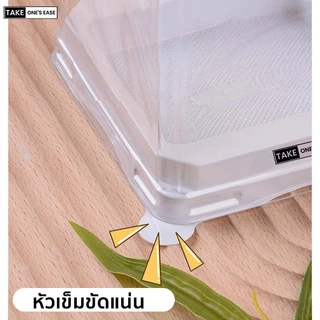 TAKE.ONE.S.EASE กล่องเค้กแบบใช้แล้วทิ้ง 50/100 ใบ โปร่งใส แถมส้อม