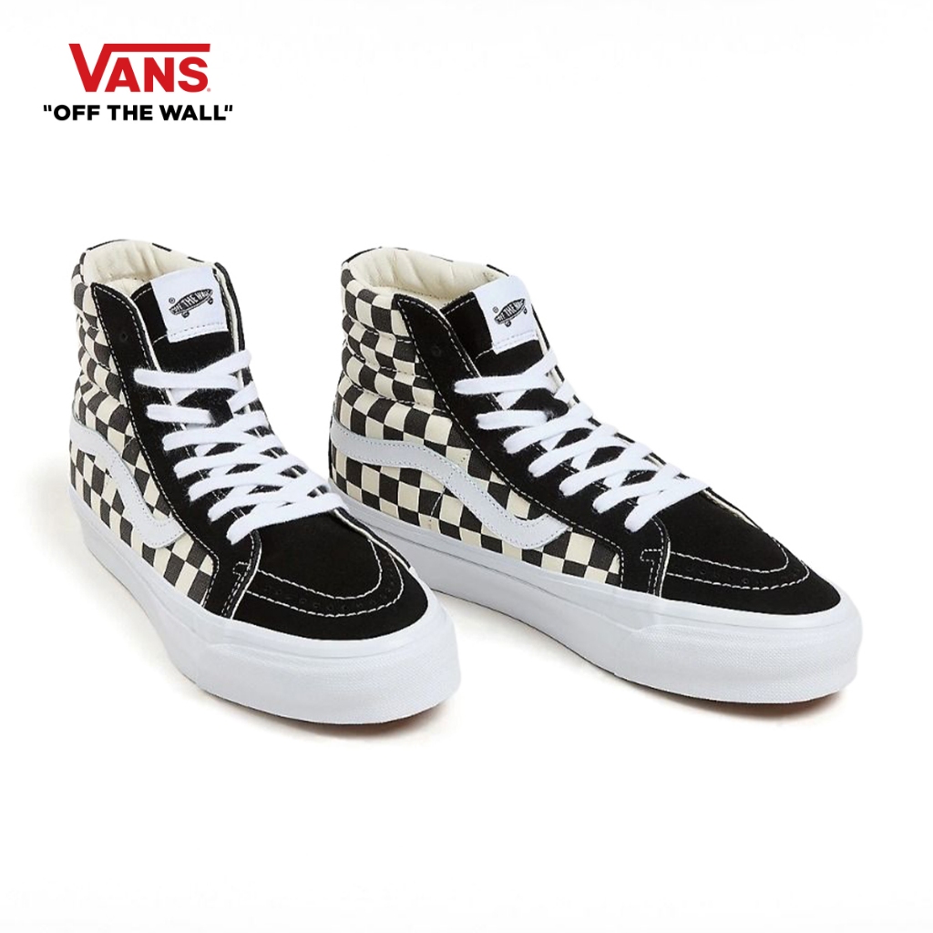 VANS PREMIUM SK8_HI REISSUE 38 - LX CHECKERBOARD BLACK/OFF รองเท้า ผ้าใบ VANS ชาย หญิง