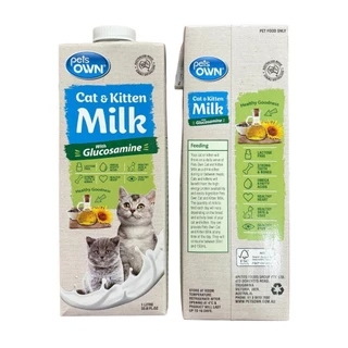 PETS OWN 1000 ml (เพ็ทส์ โอน) นมพร้อมดื่มแลคโตสฟรี สำหรับสุนัขและแมวทุกช่วงวัย