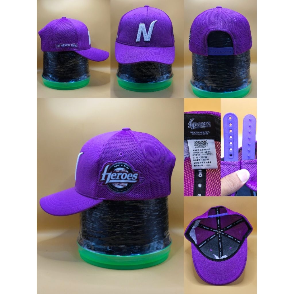 คอเบสบอลเกาหลีห้ามพลาด! หมวกลิขสิทธิ์แท้จากทีม Nexen Heroes ทีมระดับตำนานของ KBO League โทนสีม่วงที่