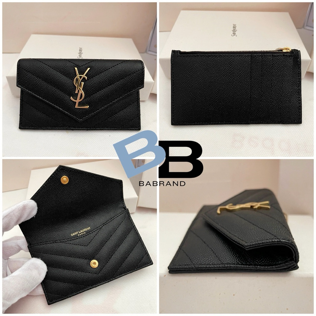 🔥พร้อมส่ง🔥New Ysl SAINT LAURENT cassandre Matelasse Fragments Flap card case in grain leather.