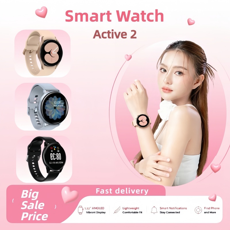 SmartWatch Samsung Active 2 สมาร์ทวอทช์สำหรับผู้ชายและผู้หญิง สมาร์ทวอทช์กันน้ำ IP68 สมาร์ทวอทช์