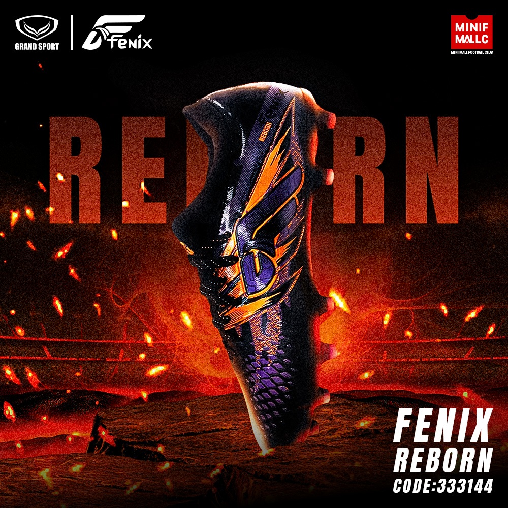 GRAND SPORT รองเท้าสตั๊ด Fenix รุ่น Reborn รหัส 333144 รองเท้าฟุตบอล หนังสังเคราะห์ นุ่ม เบา สวมใส่กระชับเท้า คุมได้ดี