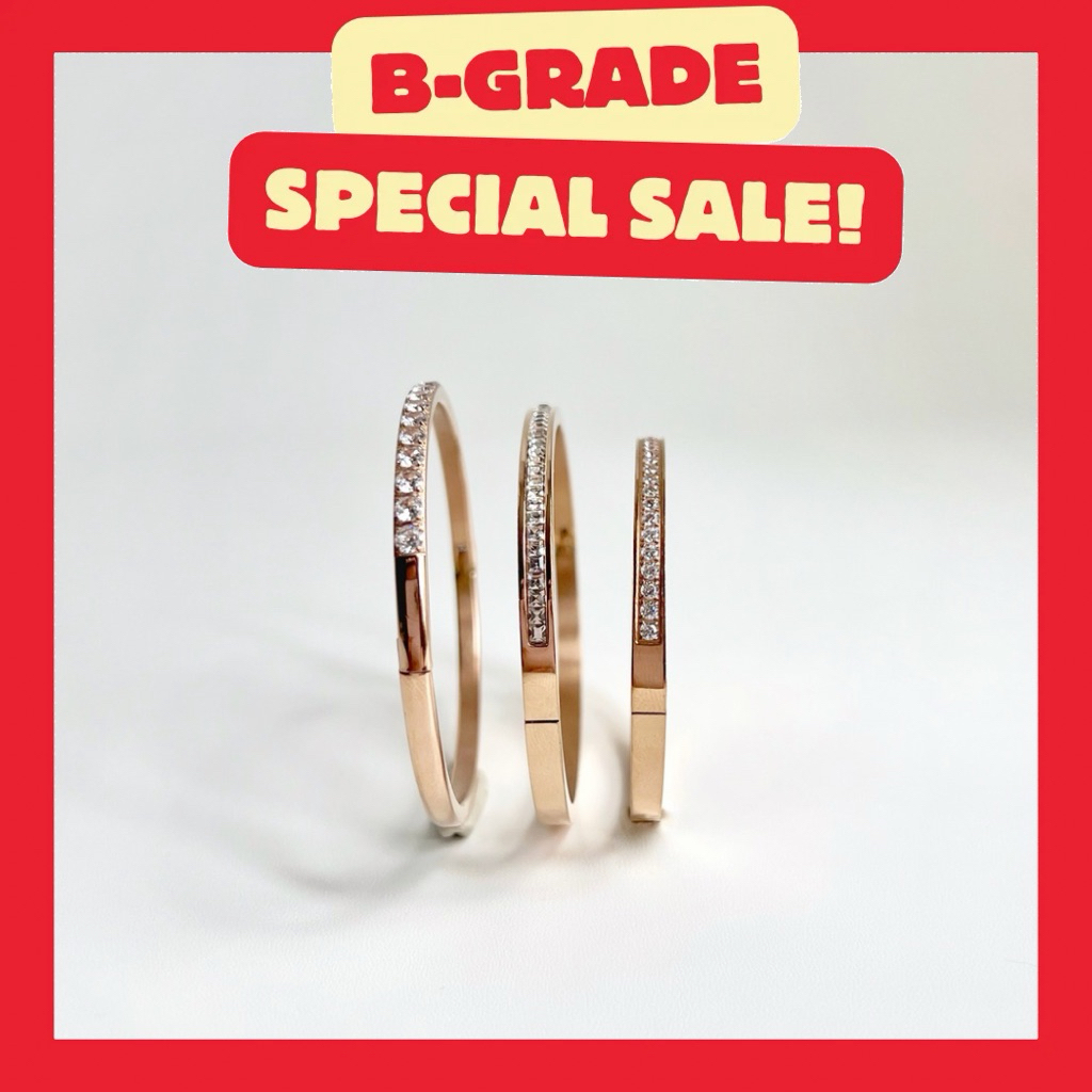 {B-Grade} Yada 14k bangle. (กำไลเพชรครึ่งวง ตัวเรือนสแตนเลส)