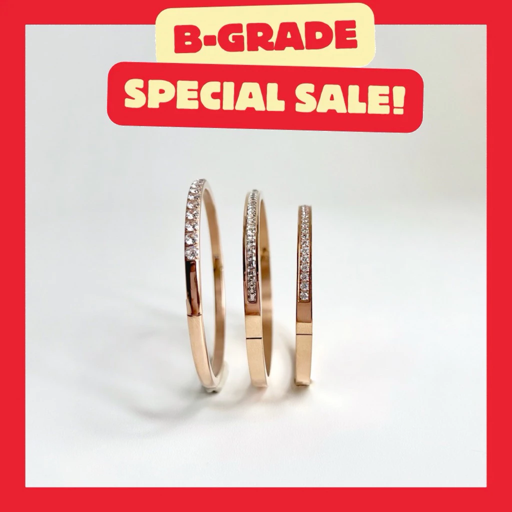 {B-Grade} Yada 14k bangle. (กำไลเพชรครึ่งวง ตัวเรือนสแตนเลส)
