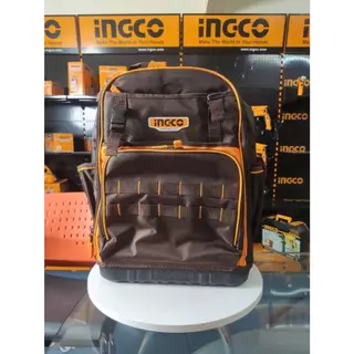 (รุ่นท็อป )INGCO กระเป๋าเป้เครื่องมือช่าง 20 นิ้ว (Tools Backpack) รุ่น HBP03028 ฐานพลาสติกแข็ง รับน้ำหนักได้ถึง 15 กก.