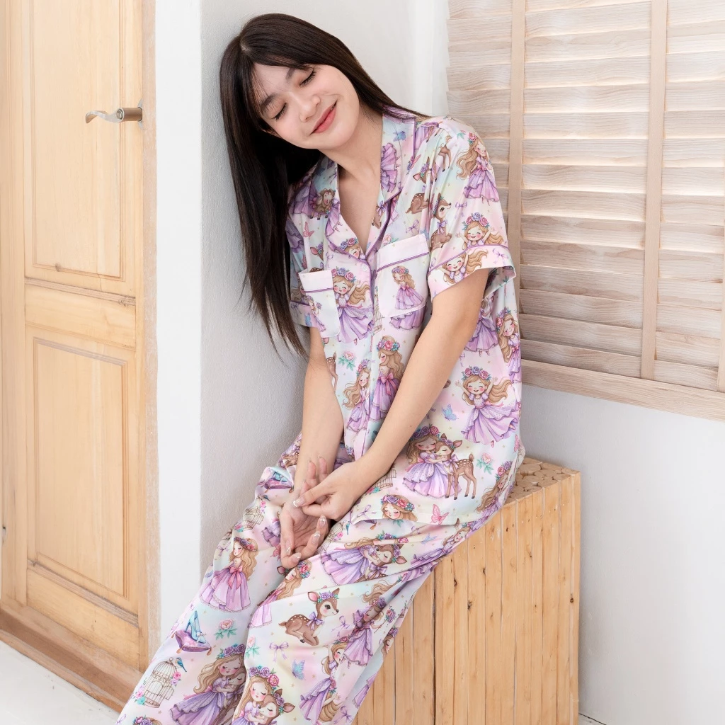 ชุดนอน LovelyNight แขนสั้น-ขายาว Princess D15